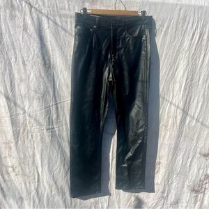 GAP Black Faux Leather High-Rise Slim Pants